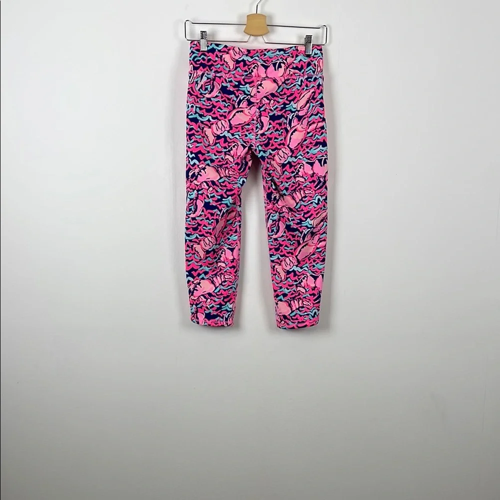 Lilly Pulitzer Luxletic Weekender Pink and Blue Losbstah Roll Women's M Leggings - Picture 5 of 8